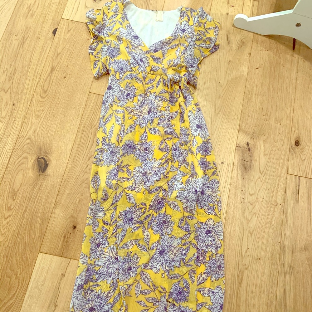 Gorgeous yellow floral dress Japna Small